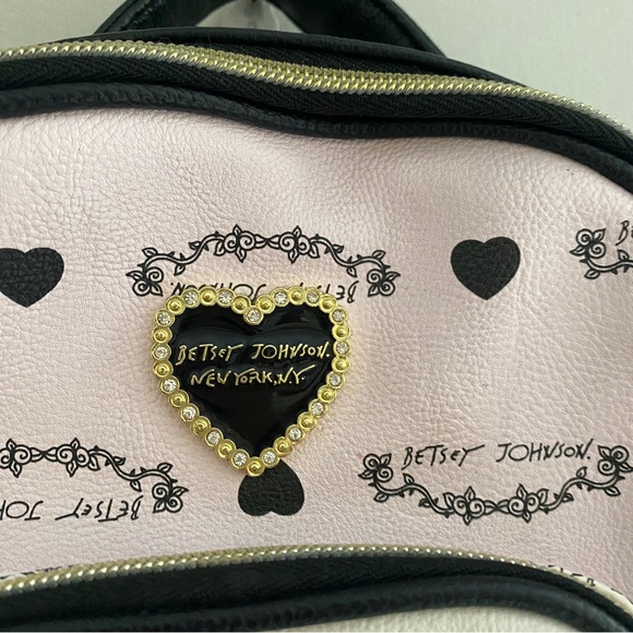Betsey Johnson Backpack Pink, White & Black - Picture 3 of 16